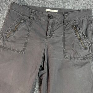 Womens LOFT Cargo Utility Pants | Size 10 | Gray Straight Leg Zipper Pockets